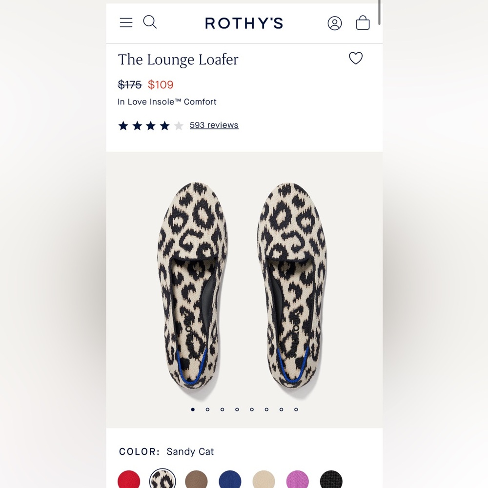 Rothy's The Lounge Loafer - Sandy Cat- size 8.5